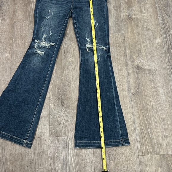 Judy Blue Trouser Flare Jeans Womens 9/29 Button Fly 70s Revival Coastal Cowgirl - Picture 14 of 17